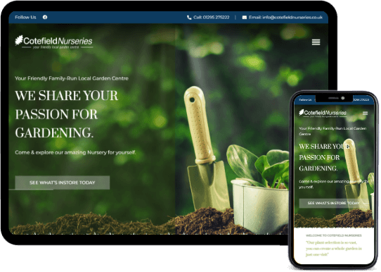 cotefield nurseries on mobile and tablet devices